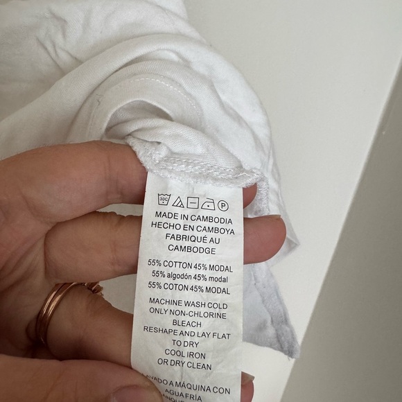 Michael Kors White Tee with Pink Logo - Picture 5 of 6